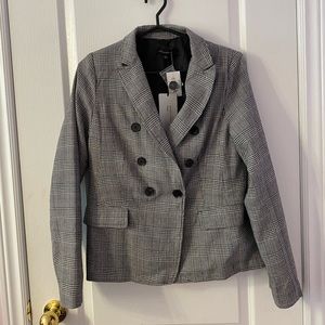 URBAN PLANET grey plaid blazer double breasted size large